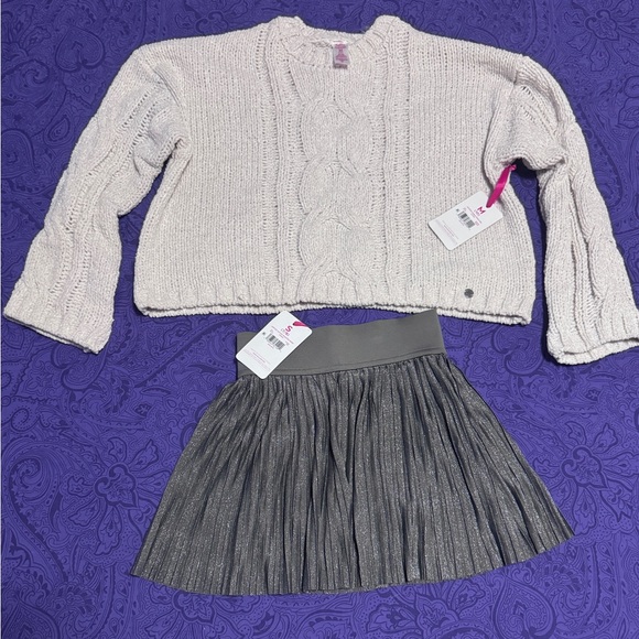 Girls Justice Metallic Gray Pleated Skirt Girls S 7/8 NWT - Picture 4 of 4